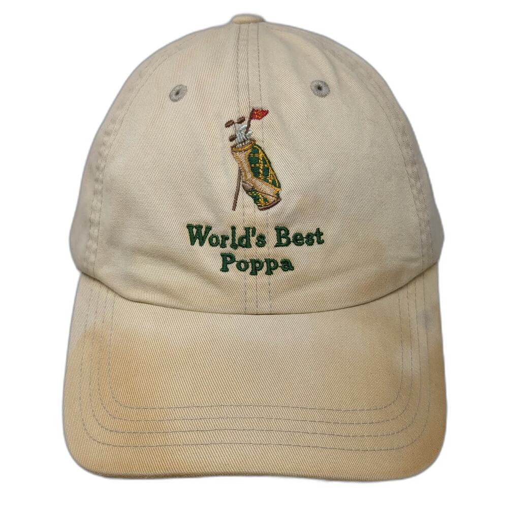 Orvis Baseball Cap Beige One Size World's Best Poppa Golf Bag Adjustable Hat